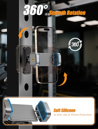 MOKPR Gym Magnetic Phone Holder【Strong Magnets】 360 Adjustable Gym Mount - color: Grey Black