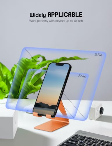 Aoviho Cell Phone Stand for Desk, Aluminum Phone Holder,Orange - color: Orange
