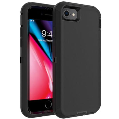 Case for iPhone 8 Plus/7 Plus, iPhone 6S Plus/6 Plus Case， Heavy-Duty Tough Rugged Shockproof Drop Protective Cover Phone Cases, Black - color: Black+Black, size: iPhone 6 Plus/7 Plus/8 Plus