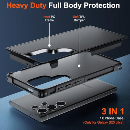 zapica Designed for Samsung Galaxy S24 Ultra Case, Black | Dual Layer Structure Design, Military Grade Drop Protection, Heavy Duty Shockproof Non-Slip Phone Cover - color: Black, size: Samsung Galaxy S24 Ultra 6.8''