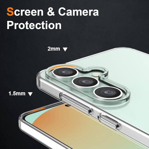 Silicone Clear for Samsung Galaxy S24 Fe Case,Thin with Comfort Grip | Soft Slim-Fit TPU Galaxy S24 Fe Phone Cover,Non-Slip,Shockproof Protection,Scrath-Resistant - size: s24 fe case