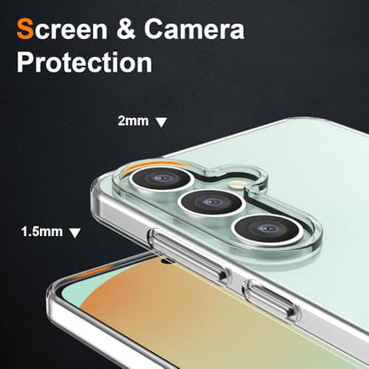 Silicone Clear for Samsung Galaxy S24 Fe Case,Thin with Comfort Grip | Soft Slim-Fit TPU Galaxy S24 Fe Phone Cover,Non-Slip,Shockproof Protection,Scrath-Resistant - size: s24 fe case