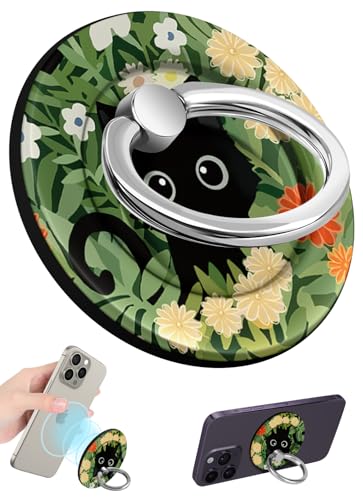 Lotadilo Magnetic Phone Ring Holder, Cute Phone Grip Stand, Black Cat - color: Black Cat