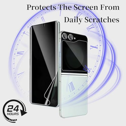 [1 Set] for Samsung Galaxy Z Fold 7 Privacy Screen Protector, Inner Anti-Spy Screen TPU Flexible Film + Back Privacy Glass Screen Protector Tempered Glass + Camera Lens Protector, Case Friendly - size: Galaxy Z Fold 7