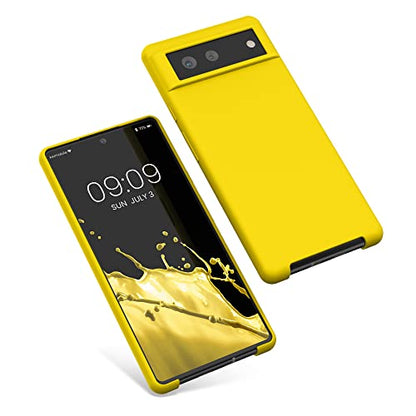 kwmobile Case Compatible with Google Pixel 6 Case - TPU Silicone Phone Cover with Soft Finish - Radiant Yellow - color: Radiant Yellow, size: Pixel 6