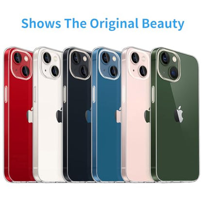 JJGoo for iPhone 13 Case Clear, Transparent Soft Shockproof Protective Slim Thin Phone Bumper Phone Cases for iPhone 13 - color: Clear
