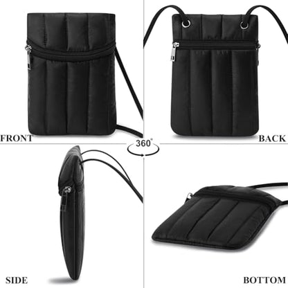 Small Crossbody Women Cell Phone Purse Wallet Bag With Shoulder Strap - color: Black-yur