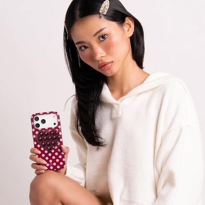 Velvet Caviar Suction Cup Phone Case Mount Compatible with MagSafe Devices Only - Magnetic Silicone Sticky Phone Grip Holder for iPhone Back of Phone - Mirror Gripper (Burgundy Heart 2.0) - color: Burgundy Heart 2.0