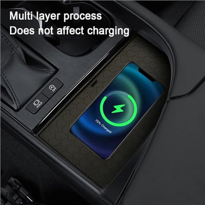 Center Console Mat Wireless Charging Mat Compatible with Lexus ES ES250 ES300h 2022 2023 2024 Car Non Slip Wireless Charger Silicone Cover Pad (Black) - color: Black