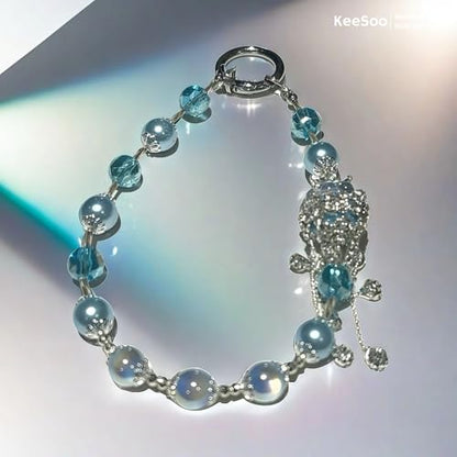 Blue Royal Crystal Crown Original Design Phone Charm with 2 Tether Tabs – Stylish, Durable, and Hands-Free Phone Chain – Compatible with iPhone, Samsung, Pixel & More - color: 07 Blue Royal Crystal Crown