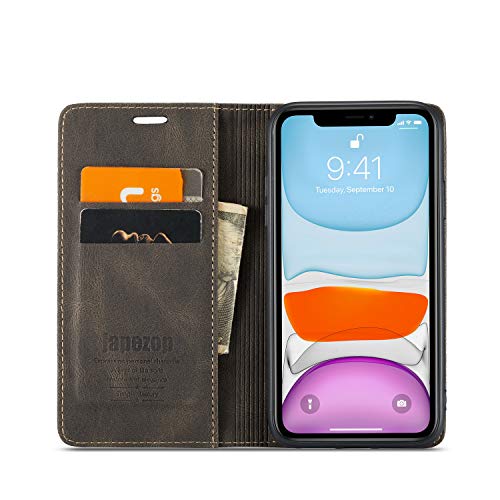 japezop Compatible with iPhone 11 Case,iPhone 11 Case Wallet with[RFID Blocking] Card Holder Kickstand, Leather Flip Wallet Case for iPhone 11 6.1 inch(Coffee) - color: Coffee, size: iPhone 11 6.1 Inch