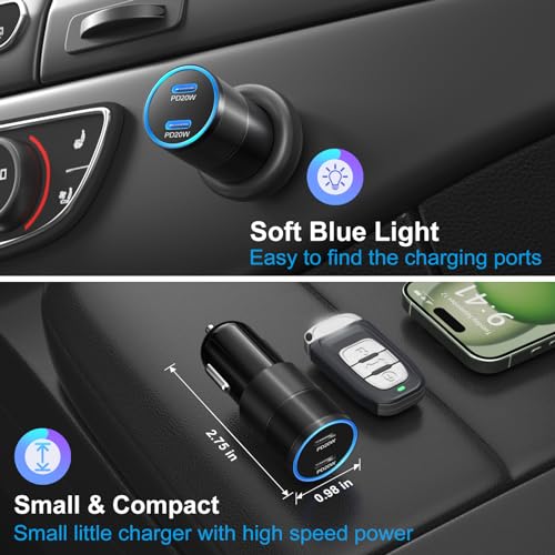40W USB C Car Charger, Bangfun 2 Pack Car Cigarette Lighter USB C Adapter - size: 2-Pack