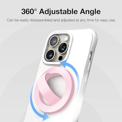 Magnetic Silicone Phone Grip | Super Strong Magnetic Design, 360° Rotation, Comfortable Grip, Compatible with iPhone 16/15/14/13/12 Series, Perfect for Selfies and Watching Videos (Pink) - color: Pink