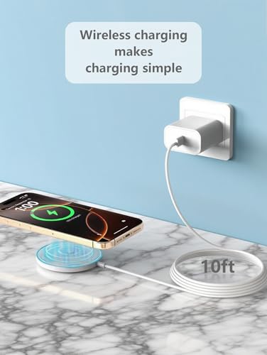[Apple MFi Certified] Magnetic Wireless Charger Mag Safe for iPhone 17-12 - color: White, size: 10-ft 20W x2
