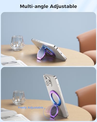 SUPERONE Dual-Sided Magnetic Ring Holder, Colorful Gym Phone Grip Kickstand - color: Colorful
