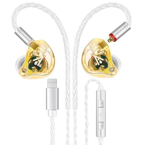 Audiovance Vibes 202ML HiFi Wired Earbuds for iPhone 14/13/12/11/X, Pro Max - color: 5-Yellow