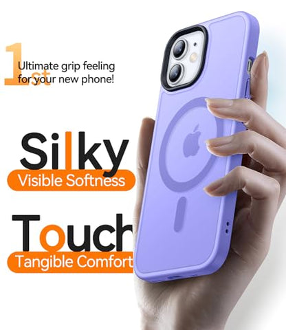 CANSHN Magnetic for iPhone 12 Case/iPhone 12 Pro Case, Light Purple | Translucent Matte, Compatible with MagSafe, Heavy Duty Protection, Scratch Resistant, Slim Fit, Pocket Friendly - color: Matte Magnetic & Light Purple