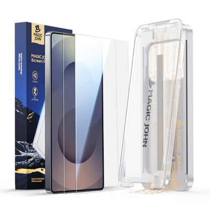 MAGIC JOHN 3rd Gen Upgraded for Samsung Galaxy S25 Ultra Screen Protector | 2 Pack HD Clear, Easy Installation, Shatterproof Tempered Film, Auto Dust-Elimination, Bubble Free - size: S25 Ultra 6.9inch