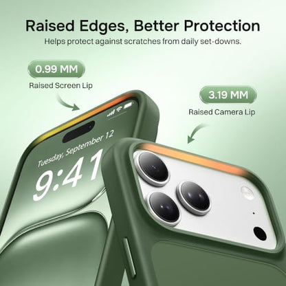 Magnetic for iPhone 17 Pro Case, Compatible with MagSafe, [Military Grade Drop Protection] Translucent Matte Shockproof Protective Anti-Fingerprint Phone Case, 6.3", Green - color: Green, size: Iphone 17 Pro
