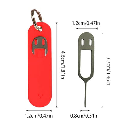 Sim Card Removal Tool - Universals Sim Card Removal Tools, Convenient Sim Card Tray Eject Pin | Needle Opener Sim Card Removers, Card Tray Opening Tool with Detachable Keychain Charm for Smartphones - color: Red