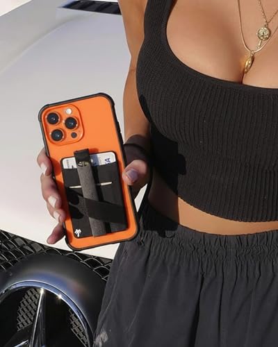 The StickyWallet Premium Spandex Stick-on Phone Wallet Card Holder for any Case | Unique Double Pocket Design + Finger Strap (1 Pack) - size: Pack of 1
