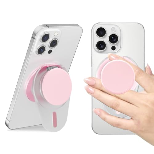 Grippopso for Magsafe Phone Grip, Magnetic Phone Grip Holder - color: Clear Pink