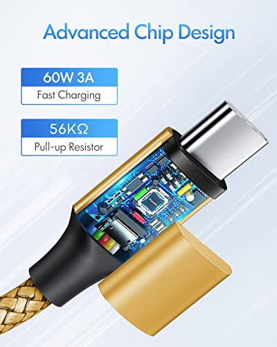 etguuds USB C to USB C Cable 6ft, 2-Pack 60W C to C Cable Fast Charging - color: Gold, size: 6ft