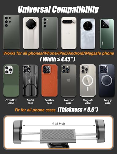 MOKPR Gym Magnetic Phone Holder【Strong Magnets】 360 Adjustable Gym Mount - color: Grey Black