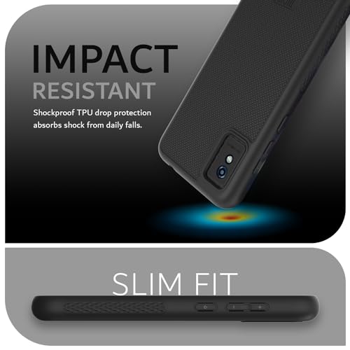 TUDIA LinnGrip Compatible with BLU Studio Mini (2023) Phone Case, [Enhanced Grip] Ultra Slim Fit Shockproof Matte TPU Soft Protective Phone Case Cover (Black) - color: Black