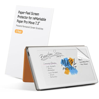 Ayotu 2 Pack Paper Screen Protector for Remarkable Paper Pro Move 7.3" 2025 Released, Anti-Glare Matte Film & Anti-Scratch Protection, Easy Installation Kit Included