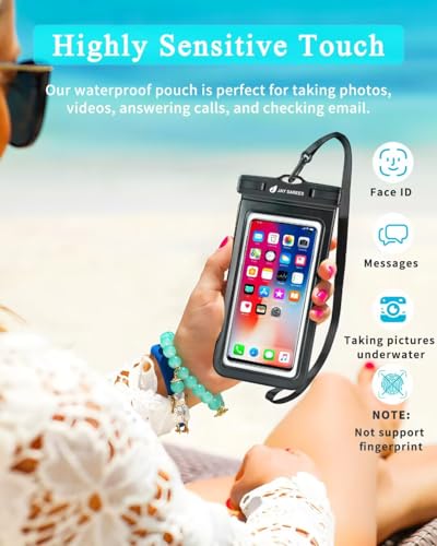Universal Waterproof Phone Pouch 3 Pack, IPX8 Phone Water Protector Pouch Case Bag Lanyard Compatible iPhone 14 13 12 Pro Max Samsung Galaxy S22, Waterproof Phone Holder Protector Beach Swimming-3
