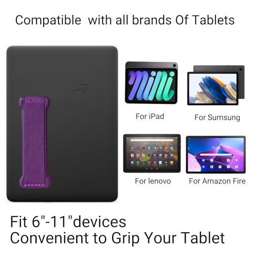Hand Holder Strap for ipad, Tablet Hand Holder Strap, Universal Handle Grip for iPad Kindle, Mini Tablets and Cases (Dark Purple) - color: Dark Purple