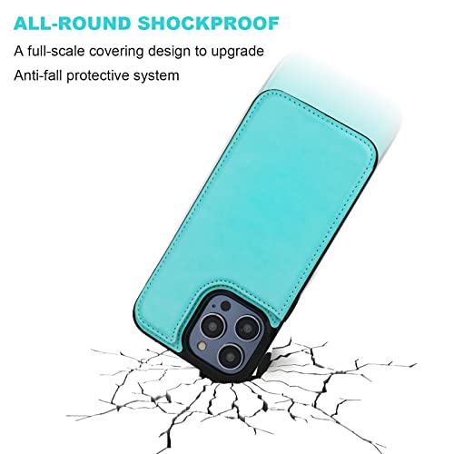 ONETOP for iPhone 14 Pro Max Wallet Case with Credit Card Holder,LightBlue | Kickstand,ID/Cash Holder,Case Wallet with Card Slots,Double Magnetic Clasp,Durable PU Leather Shockproof Cover for Women Men - color: Light Blue