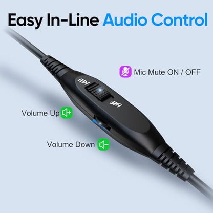 Telephone Headset with Microphone Noise Canceling for Office Landline Deskphone, with Mic Mute Volume Controller, Mono RJ9 Phone Headset for Call Center Avaya Polycom Nortel