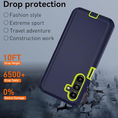 for Samsung Galaxy A16 5G case,A16 5G Heavy Duty case,with A Tempered Glass Screen Protector, [Military Grade Protective ] [Shockproof] [Dropproof] [Dust-Proof] (with Belt Clip-Blue Green) - color: with Belt Clip-Blue Green