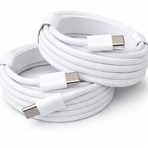 USB C Cable 2M (6FT) 2-Pack Fast Charging USB C to USB C Cable for Samsung Galaxy S23 S24 iPad USB-C Devices Durable Charging Cord