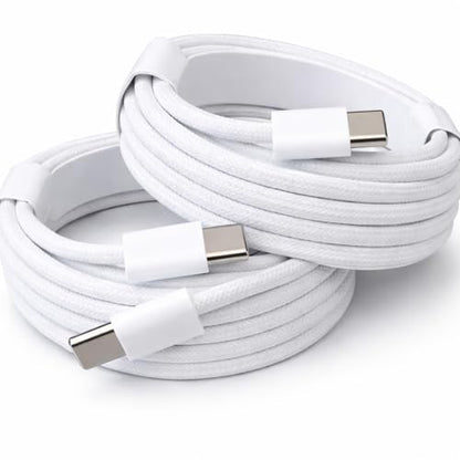 USB C Cable 2M (6FT) 2-Pack Fast Charging USB C to USB C Cable for Samsung Galaxy S23 S24 iPad USB-C Devices Durable Charging Cord
