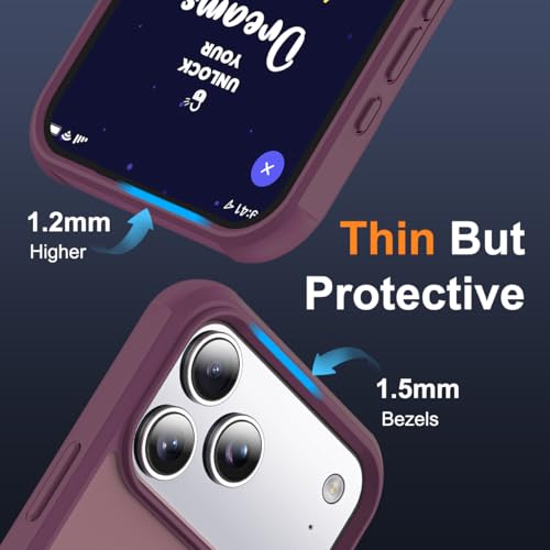 SKYLMW Compatible with iPhone 17 Pro Case with Stand,Wine Red - color: Wine Red, size: iPhone 17 Pro