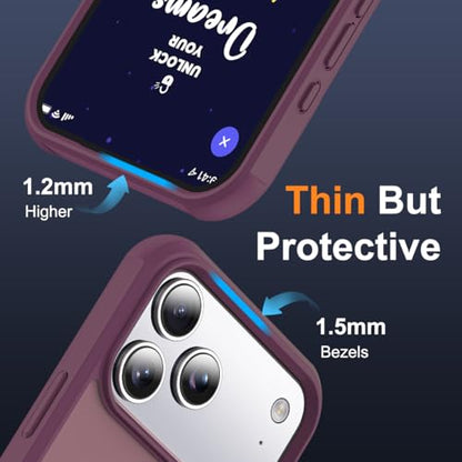 SKYLMW Compatible with iPhone 17 Pro Case with Stand,Wine Red - color: Wine Red, size: iPhone 17 Pro
