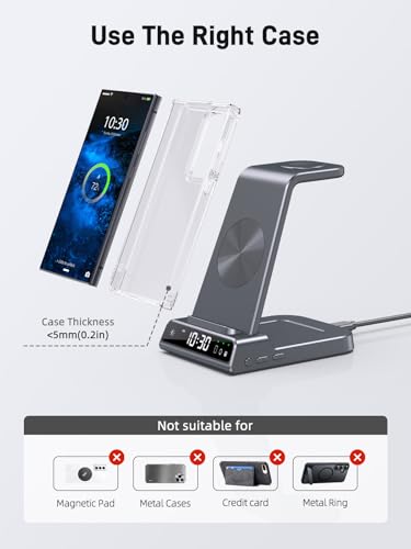 Wireless Charger for Samsung, Android Charger for Samsung Galaxy S25 Ultra - color: Grey