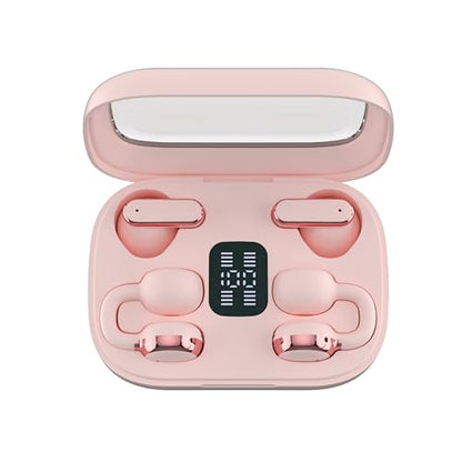 RCA EarSwitch Pro 4-in-1 Duo TWS Wireless Earbuds, Bluetooth 5.4 Open-Ear & in-Ear Dual Buds with LED Charging Case, Touch Control, Built-in Mic, 6H Playtime for Sport & Office (Pink) - color: Pink