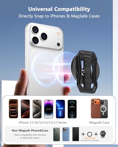 for Magsafe Phone Grip & Magnetic Ring Holder - color: Black