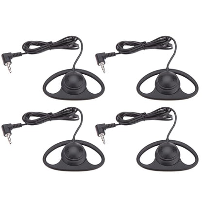 PUSOKEI D Shape Earpiece Headset, 3.5mm Single Side Earphone Hook Earbud, Ergonomic Single Ear Hook Headphone for VoIP Calls, Video Conferences, Multimedia Playback (4pcs) - size: 4pcs