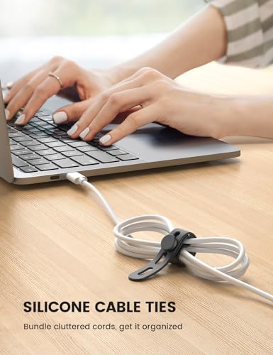 Lamicall Silicone Cord Organizer Ties + Cell Phone Stand