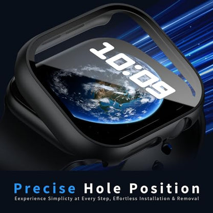 6 Pack Case with Apple Watch Screen Protector Series SE3/SE2/SE/6/5/4 40mm | Hard PC Bumper Case with Anti-Fog HD Tempered Glass Protective Face Cover for iWatch Series 11/10/9/8/7/SE3/SE2/SE/6/5/4 - color: Black/Silver/Starlight/Rosegold/White/Clear, siz