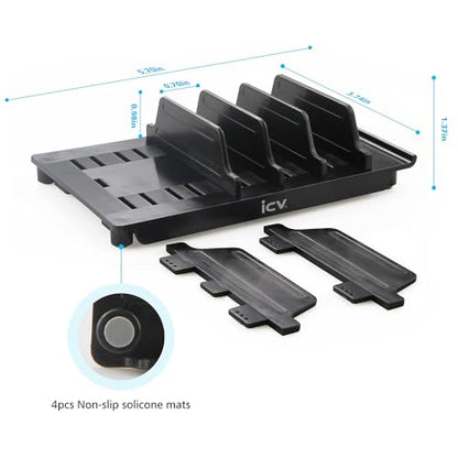 iCV Detachable Cell Phone Holder, Desktop Stand Station Stand for 5 Devices, Compatible with iPhone 15 14 13 12 Pro Xs Xs Max Xr X 8 Android Phone (Black) - color: Black