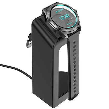 Replacement Connection Charging Dock Compatible with Ticwatch Atlas/Pro 5 Enduro/Pro 5/3 Charger Stand Station Case Friendly with 5 Feet Cable Black