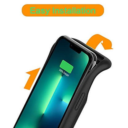 Battery Case for iPhone 13 Pro Max, Enhanced 8500mAh Ultra Thin Portable Protective Smart Charging Case Compatible with iPhone 13 Pro Max (6.7 inch) Rechargeable Extended Battery Charger (Black) - size: iPhone 13 Pro Max