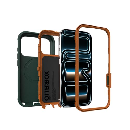 OtterBox iPhone 17 Pro Defender Pro Series Case - Green Intrigue | Tough, Rugged & Durable iPhone Case, Snaps on MagSafe, Multi-Layer, Impact Absorbing iPhone Case - color: Green Intrigue, style: iPhone 17 Pro