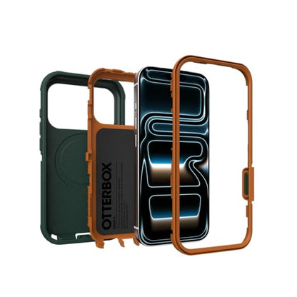OtterBox iPhone 17 Pro Defender Pro Series Case - Green Intrigue | Tough, Rugged & Durable iPhone Case, Snaps on MagSafe, Multi-Layer, Impact Absorbing iPhone Case - color: Green Intrigue, style: iPhone 17 Pro